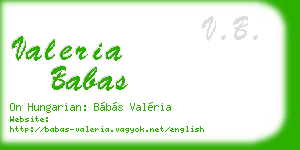 valeria babas business card